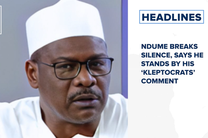 Ndume breaks silence, says he stands by his ‘kleptocrats’ comment and more